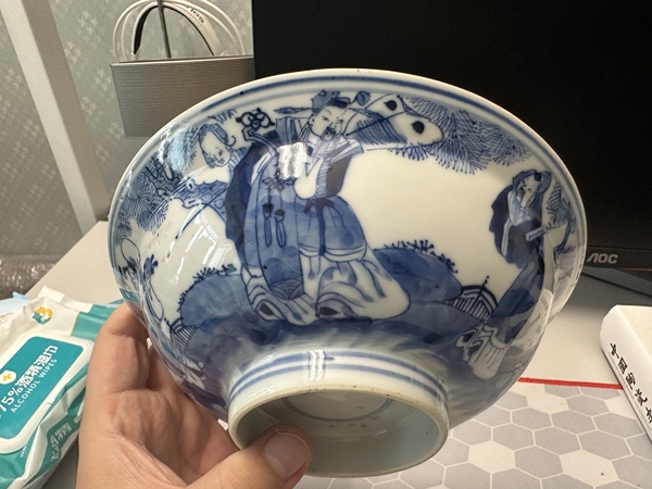 古玩陶瓷精品三星高照?qǐng)D青花碗拍賣，當(dāng)前價(jià)格5000元