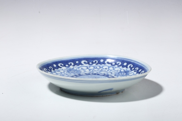 古玩陶瓷清中 青花纏枝花卉紋小盤拍賣,當(dāng)前價格980元
