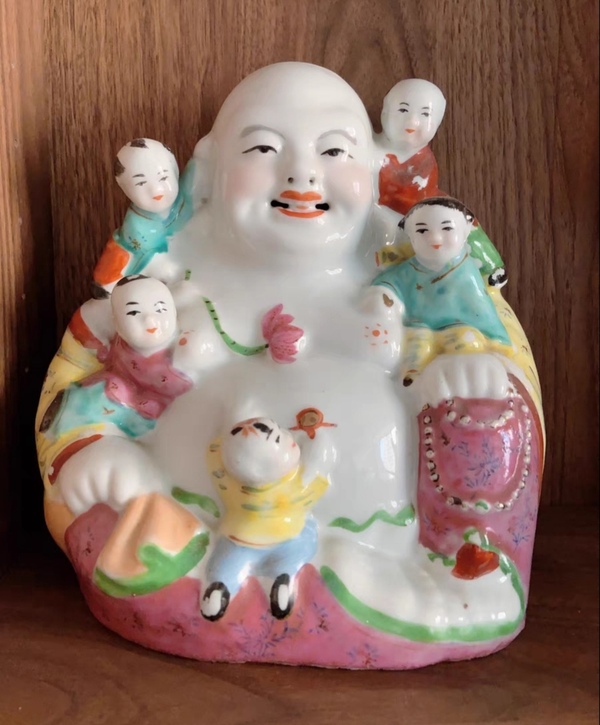 古玩陶瓷精美五子彌勒佛拍賣,當前價格136元