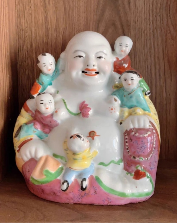 古玩陶瓷精美五子彌勒佛拍賣,當前價格136元