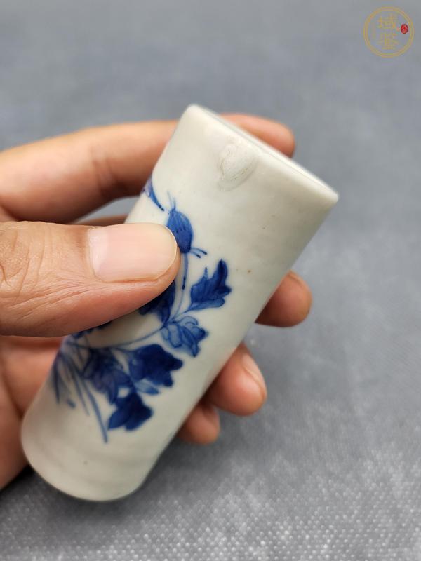 古玩陶瓷青花花鳥紋香筒真品鑒賞圖