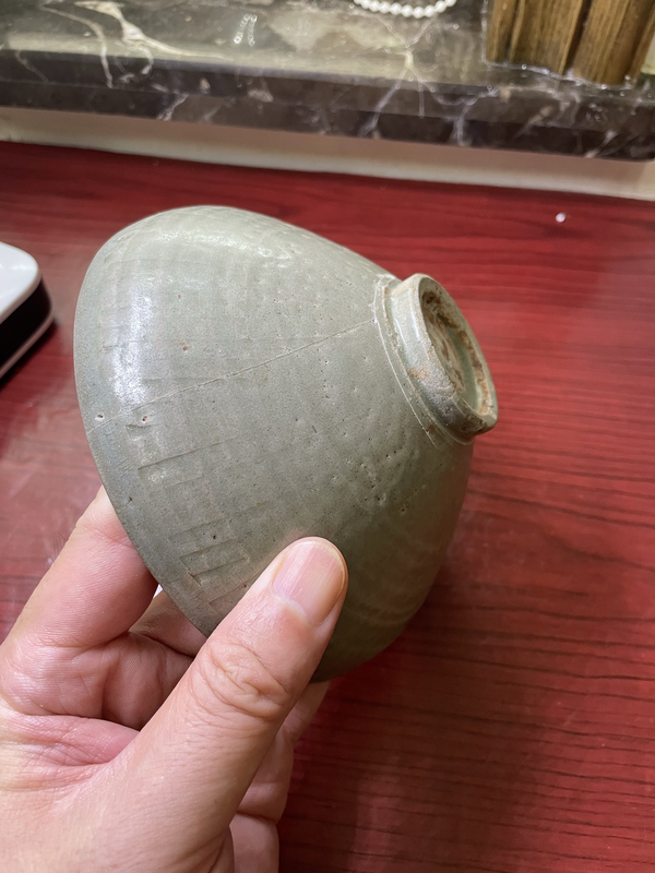 古玩陶瓷館藏級北宋同安窯珠光青瓷雙面刻花碗拍賣,當前價格299元