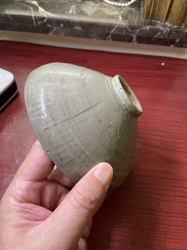 古玩陶瓷館藏級北宋同安窯珠光青瓷雙面刻花碗拍賣,當前價格299元