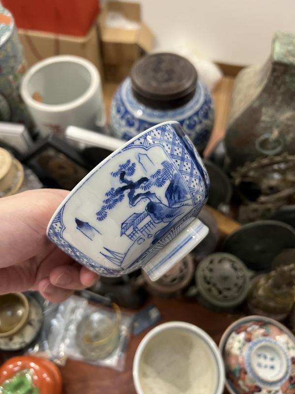 古玩陶瓷民國(guó)青花山水蓋碗拍賣,當(dāng)前價(jià)格299元