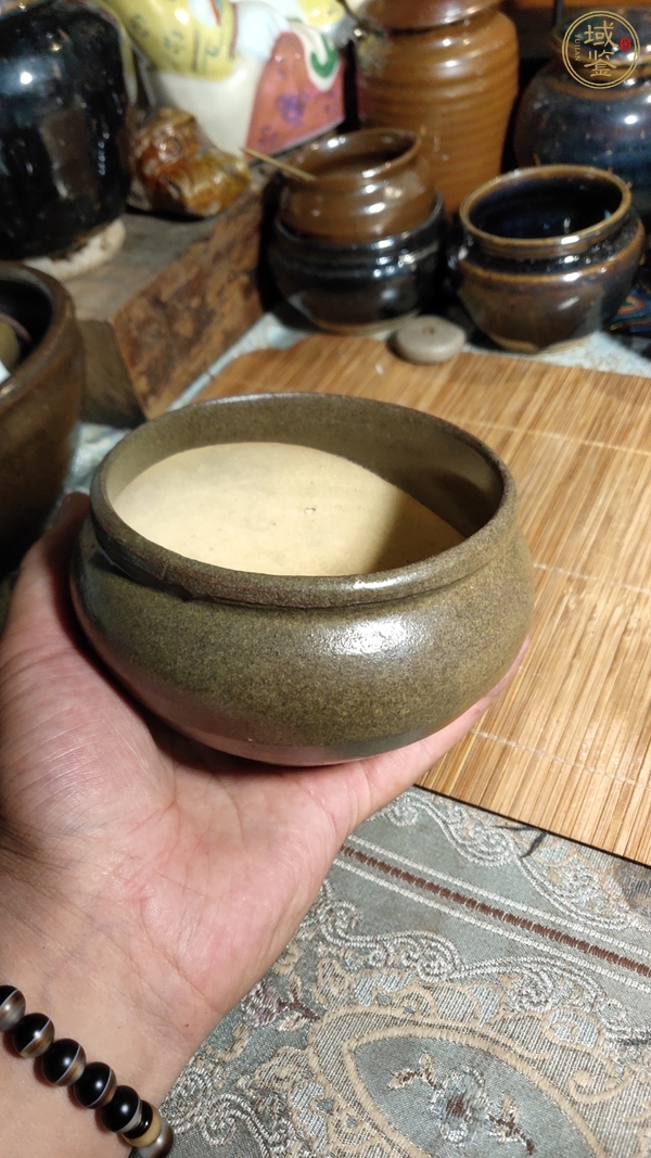 古玩陶瓷茶葉末釉茶入真品鑒賞圖