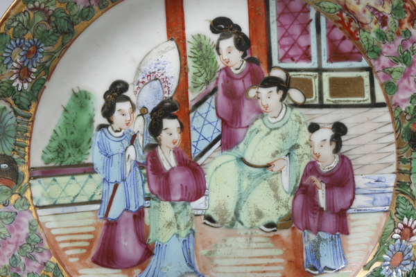 古玩陶瓷晚清·廣彩人物故事紋盤(pán)拍賣(mài)，當(dāng)前價(jià)格680元