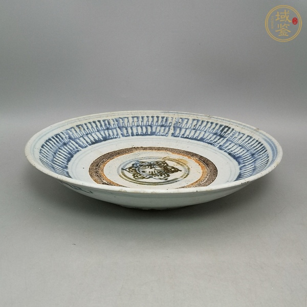古玩陶瓷清中早·青花壽字紋盤真品鑒賞圖