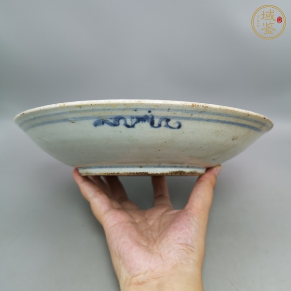 古玩陶瓷清中早·青花壽字紋盤真品鑒賞圖