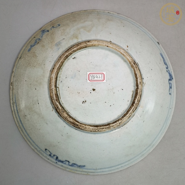 古玩陶瓷清中早·青花壽字紋盤真品鑒賞圖