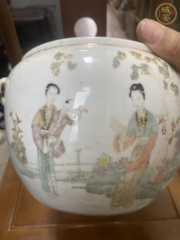 古玩陶瓷侍女粥罐真品鑒賞圖