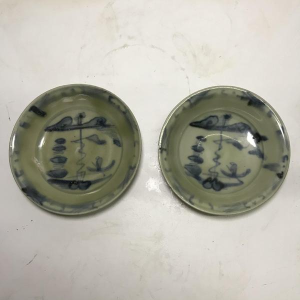 古玩陶瓷明代 青花山水紋盤一對(duì)拍賣,當(dāng)前價(jià)格388元