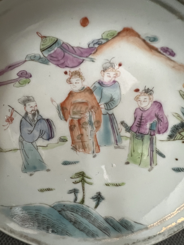 古玩陶瓷【望月樓】清晚期粉彩人物故事紋盤(pán)拍賣(mài),當(dāng)前價(jià)格880元