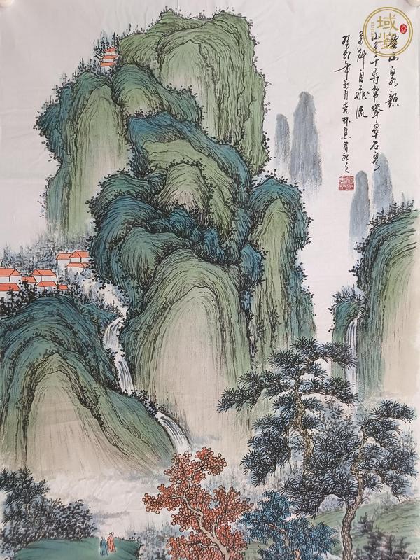 古玩字畫(huà)楊克林  山水 設(shè)色紙本鏡心真品鑒賞圖