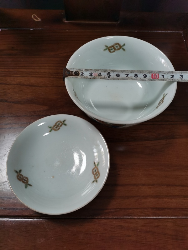 古玩陶瓷【有贈品】晚清民國青花加彩描金蓋碗拍賣,當前價格590元
