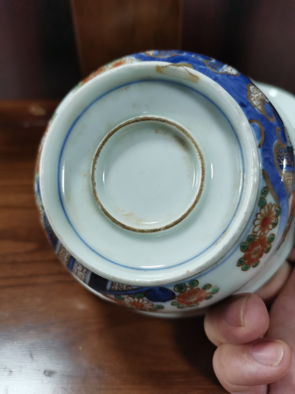 古玩陶瓷【有贈品】晚清民國青花加彩描金蓋碗拍賣,當前價格590元