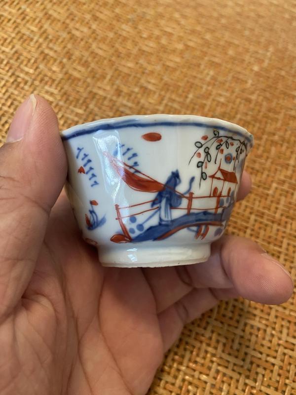 古玩轉(zhuǎn)賣青花五彩山水人物紋杯拍賣，當(dāng)前價格0元