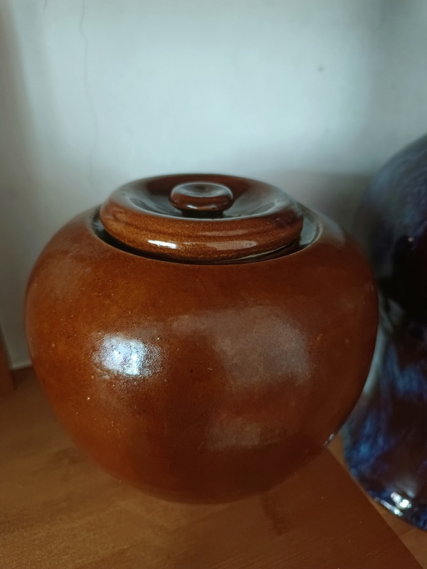古玩陶瓷光緒鈞紅醬黃釉圍棋罐拍賣,當前價格6800元