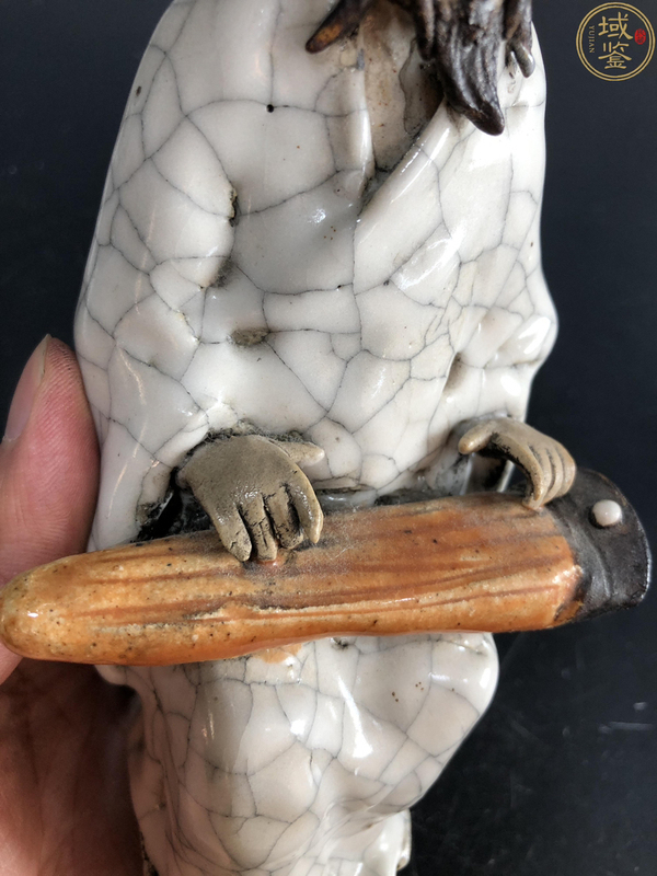 古玩陶瓷哥釉人物撫琴坐像拍賣,當前價格1200元