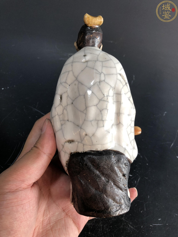 古玩陶瓷哥釉人物撫琴坐像拍賣,當前價格1200元