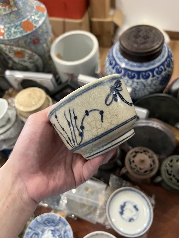 古玩陶瓷哥釉青花荷塘蜻蜓圖香爐拍賣,當(dāng)前價(jià)格299元