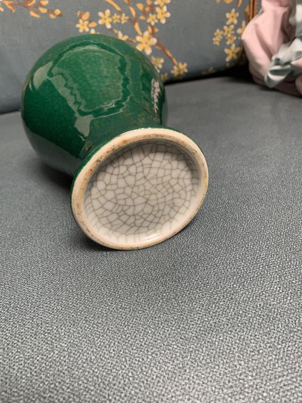 古玩陶瓷綠哥釉觀音瓶拍賣,當(dāng)前價(jià)格7000元
