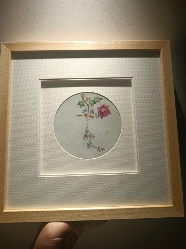 古玩陶瓷晚清傳世淺絳彩花鳥紋瓷板拍賣,當前價格2200元