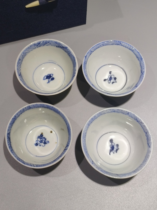 古玩陶瓷青花雉雞牡丹圖茶杯一組拍賣,當前價格3999元