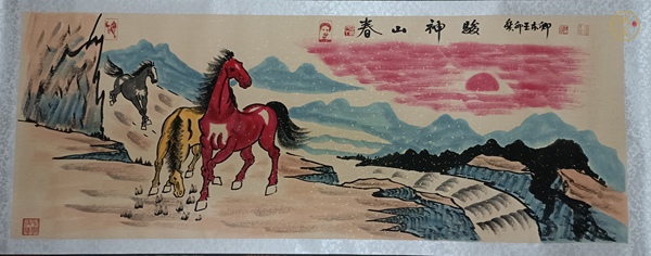 古玩字畫春山神駿真品鑒賞圖