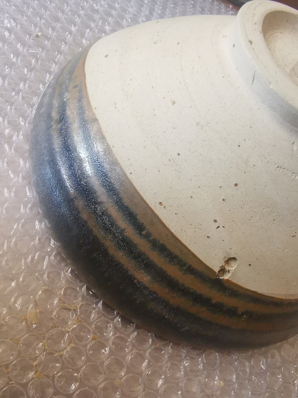 古玩陶瓷元代,耀州窯,窯變黑釉大碗拍賣,當前價格2222元