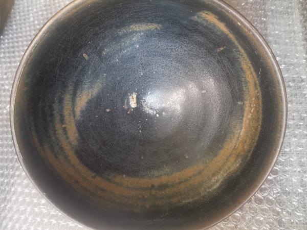 古玩陶瓷元代,耀州窯,窯變黑釉大碗拍賣,當前價格2222元