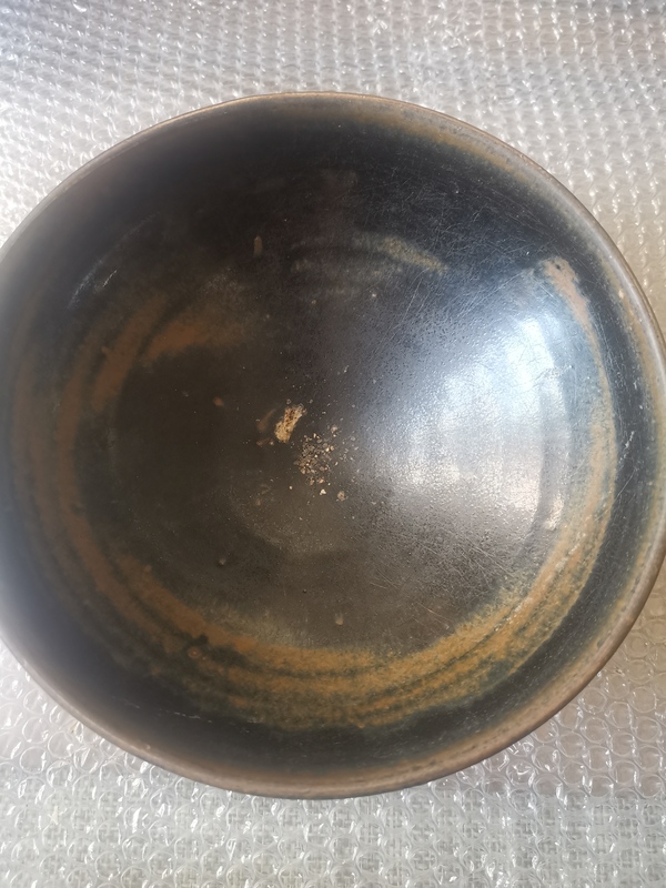 古玩陶瓷元代,耀州窯,窯變黑釉大碗拍賣,當前價格2222元