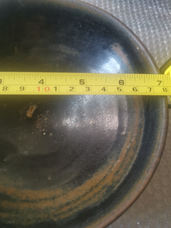 古玩陶瓷元代,耀州窯,窯變黑釉大碗拍賣,當前價格2222元