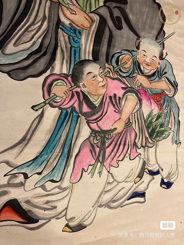 古玩字畫福壽三多真品鑒賞圖