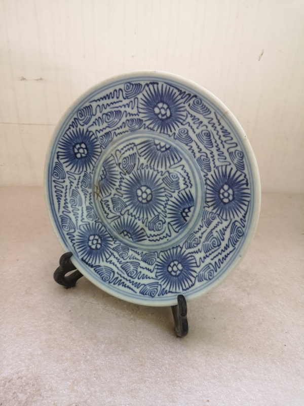 古玩陶瓷青花淡描花卉紋盤拍賣,當(dāng)前價格456元