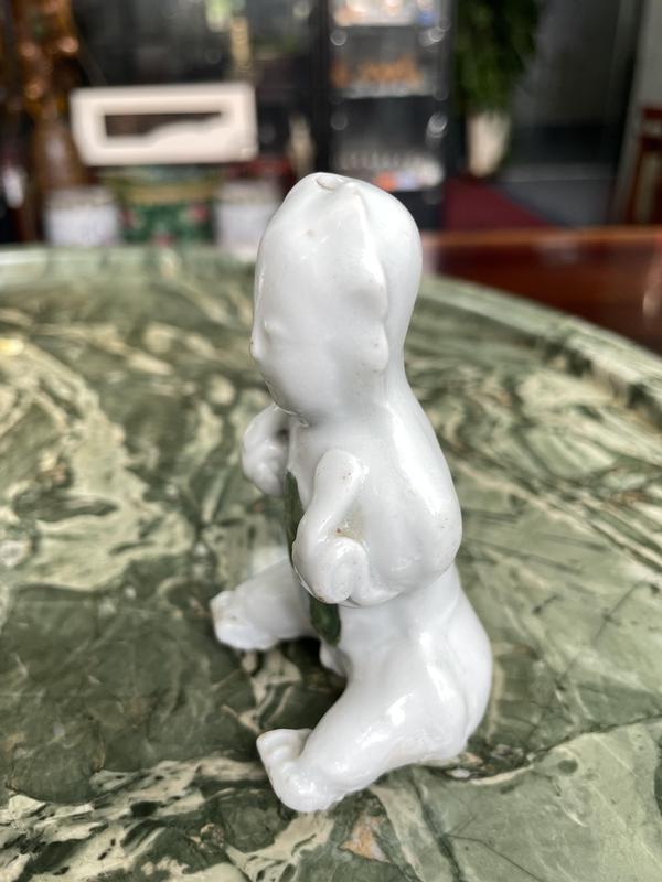 古玩陶瓷清代中晚期綠彩孩童擺件拍賣,當前價格888元