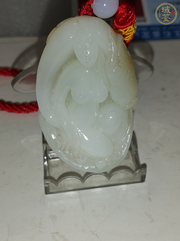 古玩雜項當(dāng)代·和田玉雕仕女把件真品鑒賞圖