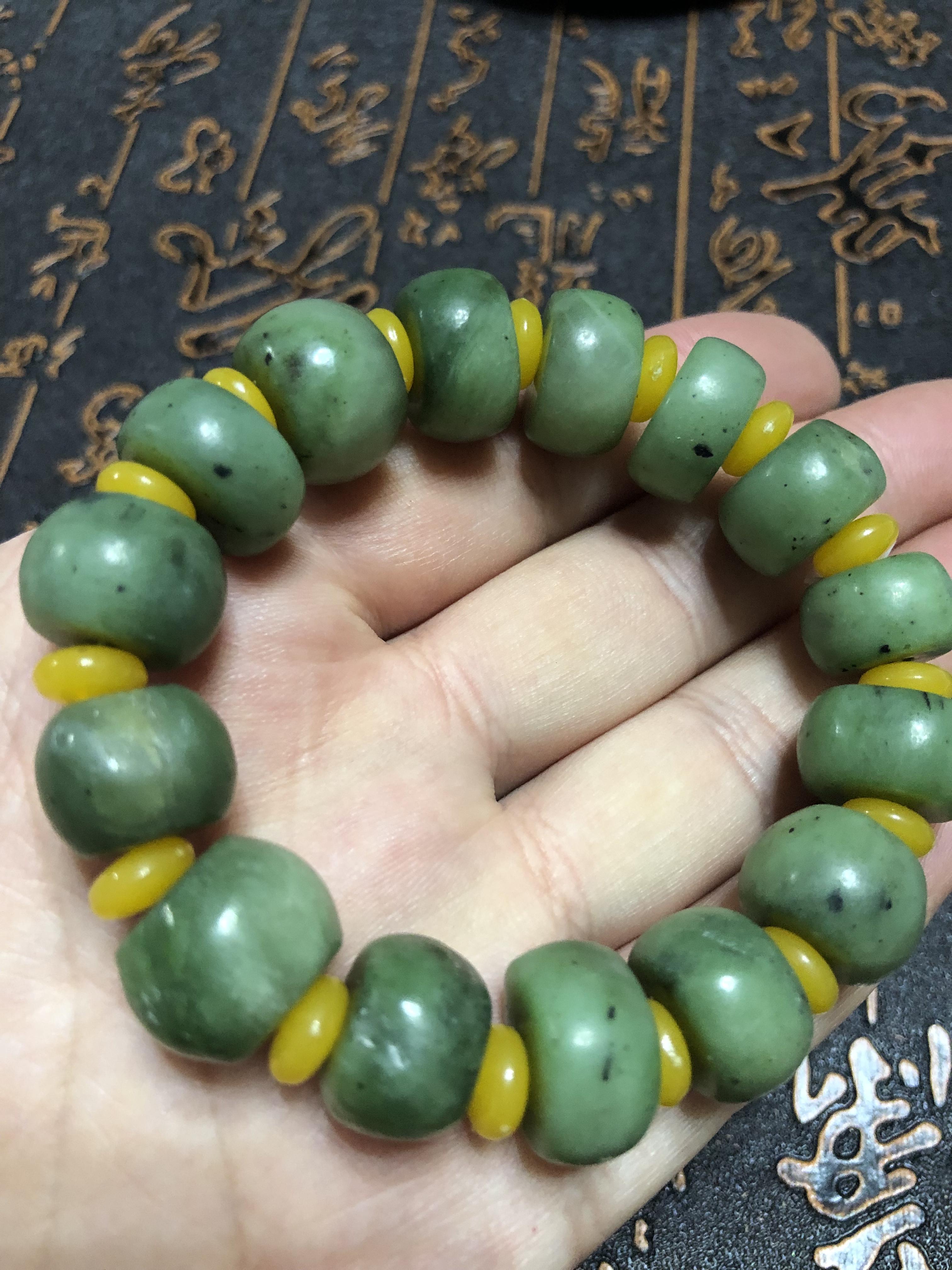 中国美術 碧玉 和田玉 珠子 唐物 中国古玩