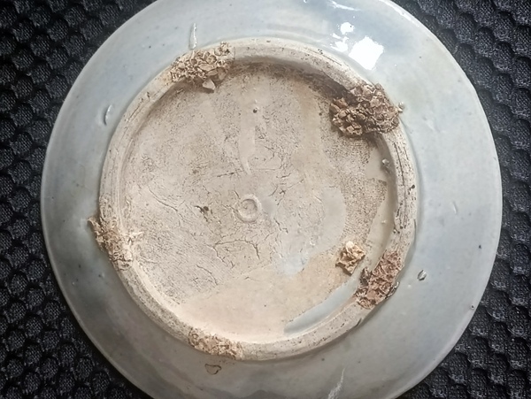 古玩陶瓷清.青花靈芝紋盤一對拍賣,當前價格98元