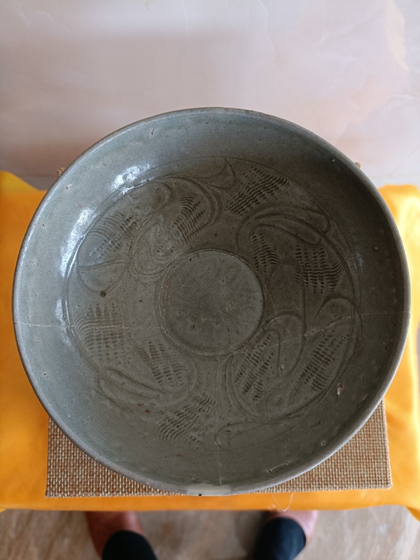 古玩陶瓷館藏級北宋同安窯珠光青瓷雙面刻花碗拍賣,當前價格299元