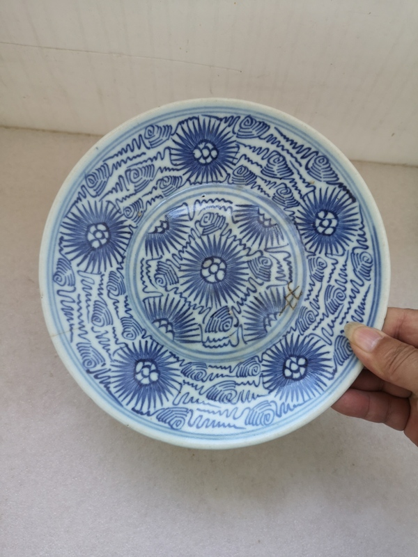 古玩陶瓷青花淡描花卉紋盤拍賣,當(dāng)前價格456元