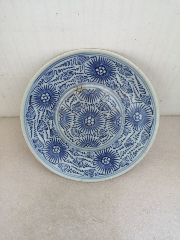 古玩陶瓷青花淡描花卉紋盤拍賣,當(dāng)前價格456元
