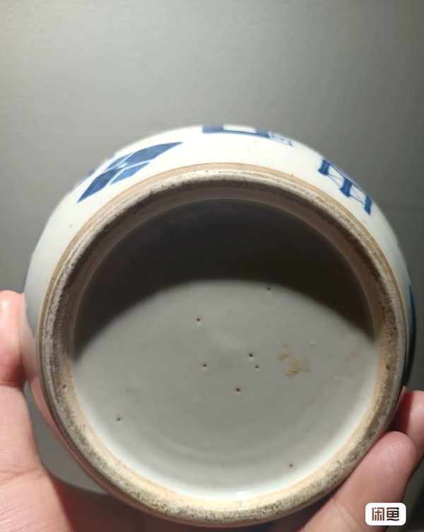 古玩陶瓷清晚期青花博古清供圖蓋罐拍賣,當前價格3680元