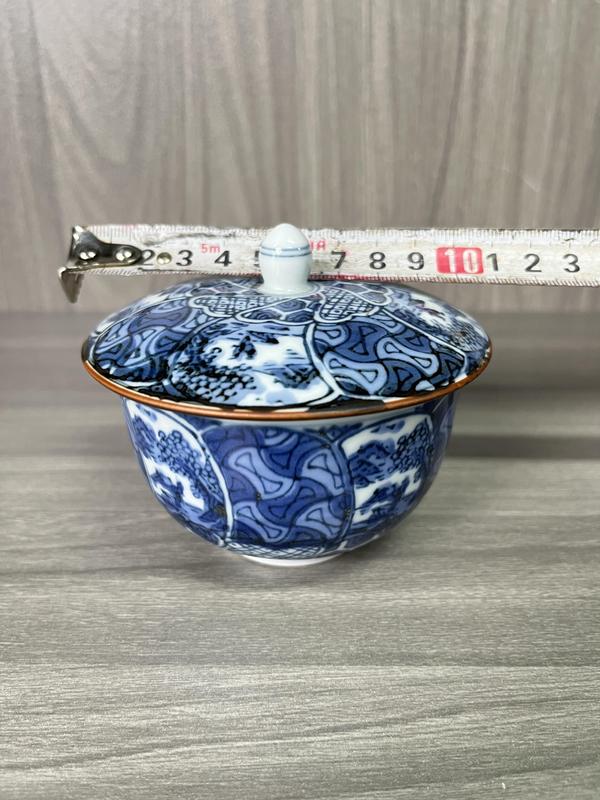 古玩陶瓷晚清民國 青花山水人物紋蓋缸拍賣,當前價格290元