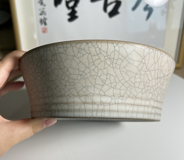 古玩陶瓷哥釉弦紋水洗拍賣,當(dāng)前價格850元
