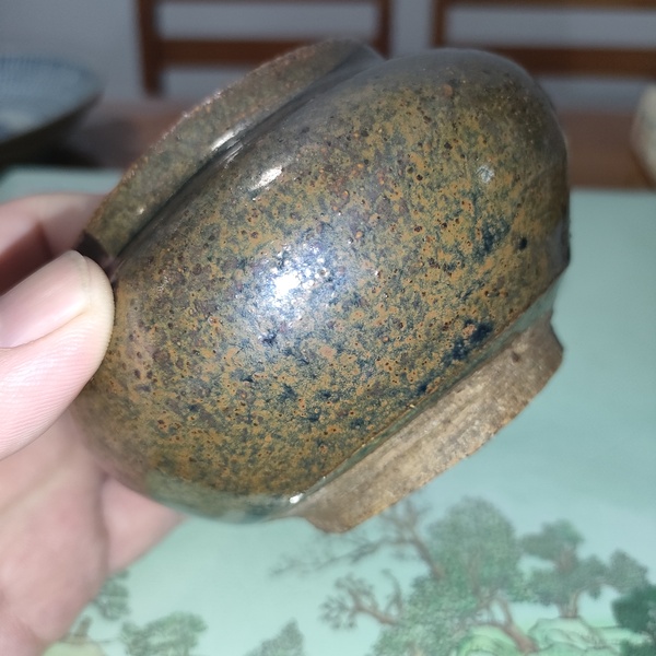 古玩陶瓷明早期,磁州窯鐵銹花釉蓋罐拍賣,當前價格299元