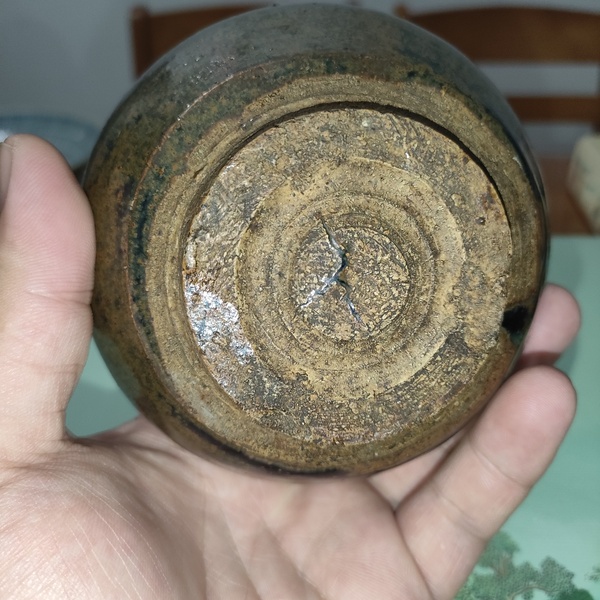 古玩陶瓷明早期,磁州窯鐵銹花釉蓋罐拍賣,當前價格299元