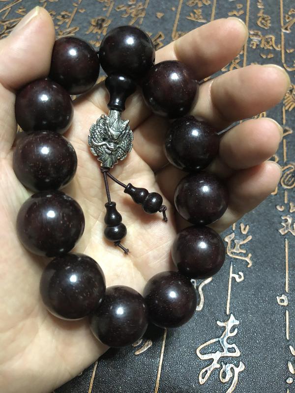 古玩玉器精品天然紫檀木珠手串拍賣,當前價格125元