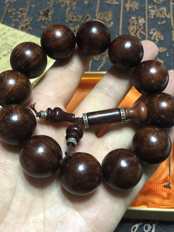 古玩玉器精品天然紫檀木珠手串拍賣,當前價格255元