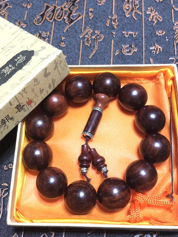 古玩玉器精品天然紫檀木珠手串拍賣,當前價格255元