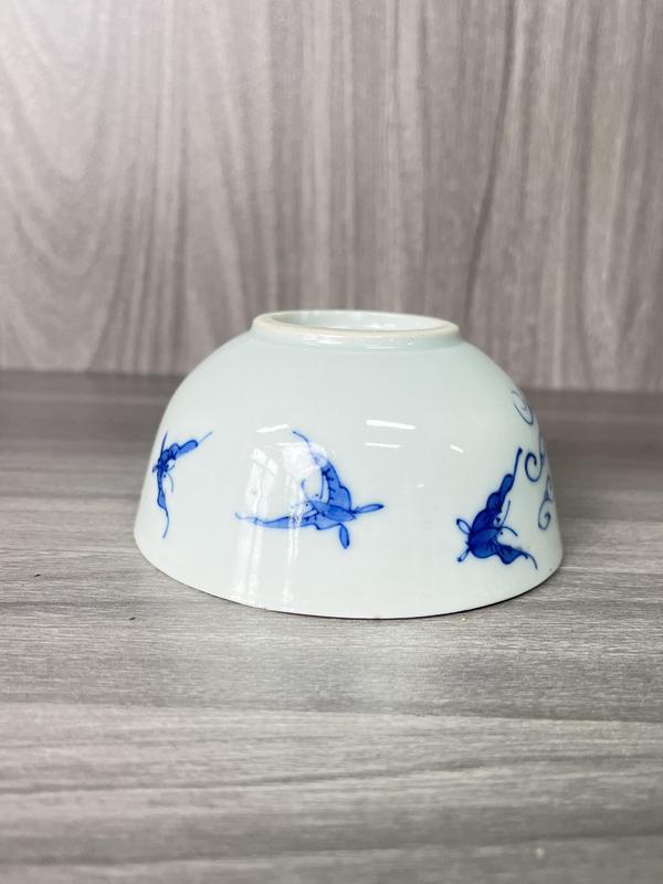 古玩陶瓷清道光 二級官內府青花芭蕉花蝶紋碗拍賣,當前價格1580元